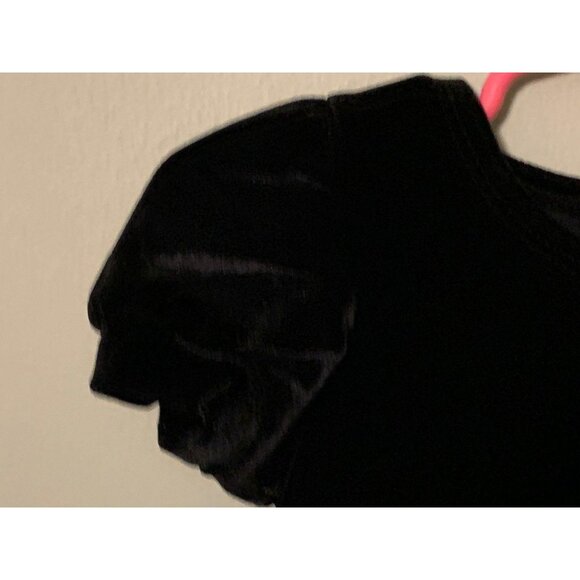 Circo Black Dress Girls 18 mo Black Velour Short Sleeve Red Bow Party Holiday - Picture 7 of 7